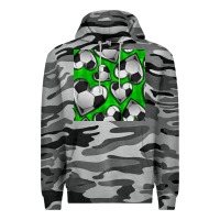 Slate Camo soccer hearts seamless pattern Premium Hoodie - BundleAndBundleShop