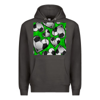 Smoke soccer hearts seamless pattern Premium Hoodie - BundleAndBundleShop