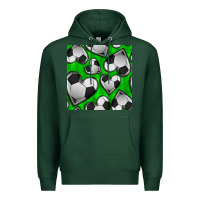 Sports Green soccer hearts seamless pattern Premium Hoodie - BundleAndBundleShop