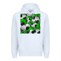 White soccer hearts seamless pattern Premium Hoodie - BundleAndBundleShop