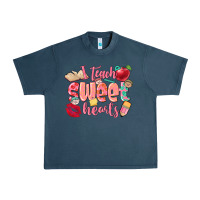 Midnight Navy i teach sweet hearts valentine's day teacher Urban Heavy Tee - FaDigitalArtStudio