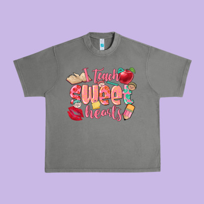 I Teach Sweet Hearts Valentine's Day Teacher Urban Heavy Tee Designed By Fadigitalartstudio