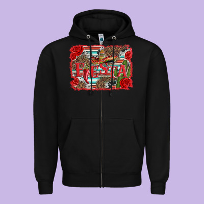 Fiesta With Sombrero Background Zipper Hoodie Designed By Artiststas