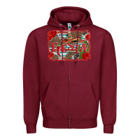 Burgundy fiesta with sombrero background Zipper Hoodie - Artiststas