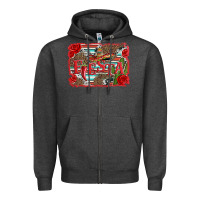Charcoal Heather fiesta with sombrero background Zipper Hoodie - Artiststas