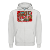 Dove Grey fiesta with sombrero background Zipper Hoodie - Artiststas