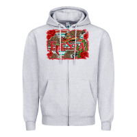 Heather Grey fiesta with sombrero background Zipper Hoodie - Artiststas