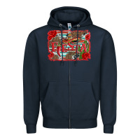 Navy fiesta with sombrero background Zipper Hoodie - Artiststas