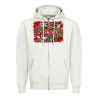 Oatmeal Heather fiesta with sombrero background Zipper Hoodie - Artiststas