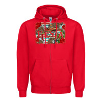 Red fiesta with sombrero background Zipper Hoodie - Artiststas