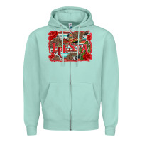 Seafoam fiesta with sombrero background Zipper Hoodie - Artiststas