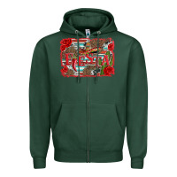 Sports Green fiesta with sombrero background Zipper Hoodie - Artiststas