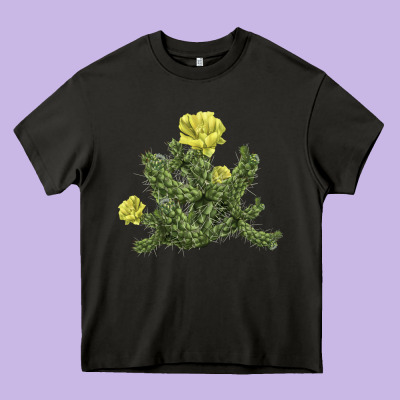 Whipple Cholla Cactus Heavy Core Tee Designed By Lillyallendesigns