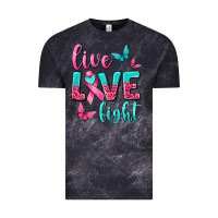 Cloud Black Live Love Fight Breast Cancer Vintage Tee - texasbilliewilder