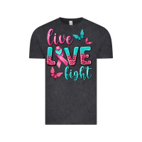 Vintage Black Live Love Fight Breast Cancer Vintage Tee - texasbilliewilder