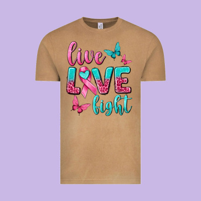 Live Love Fight Breast Cancer Vintage Tee Designed By Texasbilliewilder