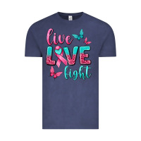 Vintage Denim Live Love Fight Breast Cancer Vintage Tee - texasbilliewilder