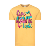 Vintage Mustard Live Love Fight Breast Cancer Vintage Tee - texasbilliewilder