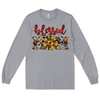 Heather Grey Christmas blessed mom Long Sleeve Tee - JahusDesignShop