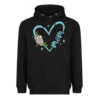 Black mom with heart and flowers Heavyweight Hoodie - MaliasSmallBusiness