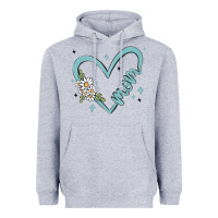 Heather Grey mom with heart and flowers Heavyweight Hoodie - MaliasSmallBusiness