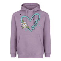Lavender mom with heart and flowers Heavyweight Hoodie - MaliasSmallBusiness