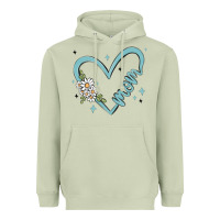 Matcha mom with heart and flowers Heavyweight Hoodie - MaliasSmallBusiness