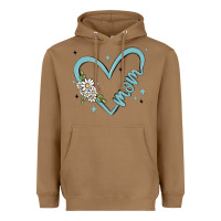 Toasted Coconut mom with heart and flowers Heavyweight Hoodie - MaliasSmallBusiness