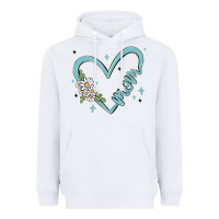 White mom with heart and flowers Heavyweight Hoodie - MaliasSmallBusiness