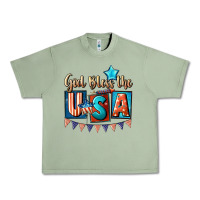 Oil Green God bless the USA 4th of july Urban Heavy Tee - CowGirlArtShop