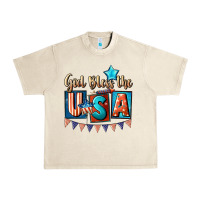 Sandshell God bless the USA 4th of july Urban Heavy Tee - CowGirlArtShop