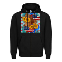 Black usa map with sunflowers and leopard seamless pattern Zipper Hoodie - BundleAndBundleShop