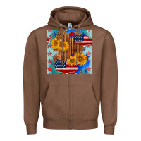 Chestnut usa map with sunflowers and leopard seamless pattern Zipper Hoodie - BundleAndBundleShop