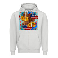 Dove Grey usa map with sunflowers and leopard seamless pattern Zipper Hoodie - BundleAndBundleShop