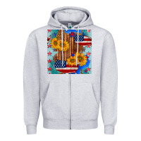 Heather Grey usa map with sunflowers and leopard seamless pattern Zipper Hoodie - BundleAndBundleShop