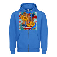 True Royal usa map with sunflowers and leopard seamless pattern Zipper Hoodie - BundleAndBundleShop