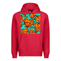 Cardinal basketball hearts with leopard seamless pattern Premium Hoodie - BundleAndBundleShop