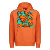 Carrot basketball hearts with leopard seamless pattern Premium Hoodie - BundleAndBundleShop