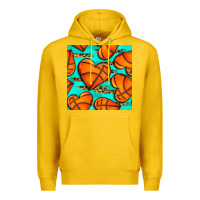 Lemon basketball hearts with leopard seamless pattern Premium Hoodie - BundleAndBundleShop