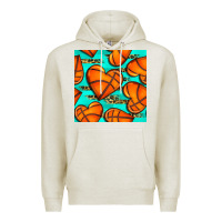 Oatmeal Heather basketball hearts with leopard seamless pattern Premium Hoodie - BundleAndBundleShop