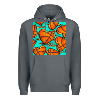 Rock basketball hearts with leopard seamless pattern Premium Hoodie - BundleAndBundleShop