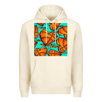 Sandshell basketball hearts with leopard seamless pattern Premium Hoodie - BundleAndBundleShop