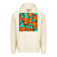 Tofu basketball hearts with leopard seamless pattern Premium Hoodie - BundleAndBundleShop