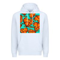 White basketball hearts with leopard seamless pattern Premium Hoodie - BundleAndBundleShop