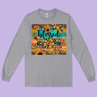 Blessed Mom Long Sleeve Tee Designed By Jahusdesignshop