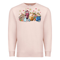 Pale Pink easter coffee cups Premium Sweatshirt - MaliasSmallBusiness