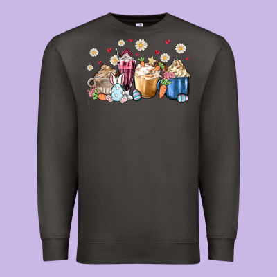 Easter Coffee Cups Premium Sweatshirt Designed By Maliassmallbusiness