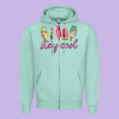 Stay Cool Zipper Hoodie Designed By Adodesignshop