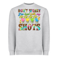 Heather Grey dont worry ive had both my shots Heavyweight Sweatshirt - texasbilliewilder