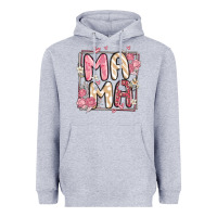 Heather Grey floral mama Heavyweight Hoodie - MaliasSmallBusiness